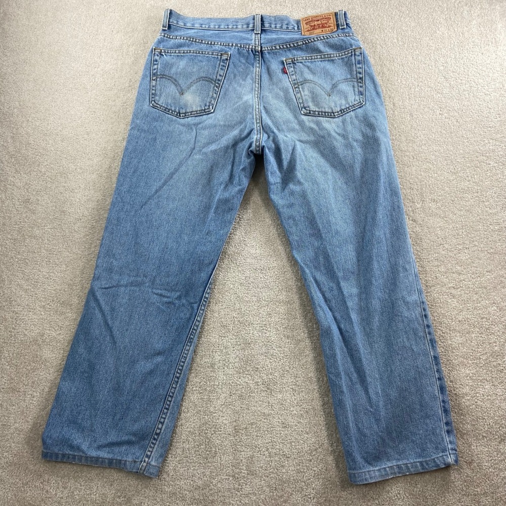 Y2K Levi 550 Relaxed Fit Jeans Mens 36x27 Blue Light Wash Denim Tapered Leg